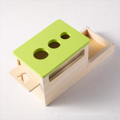 Caja Montessori de seguimiento visual de permanencia del objeto