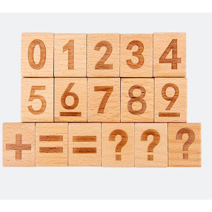 Wooden Number matching / Word Pair Learning Mathematics toys Open ended wooden toys