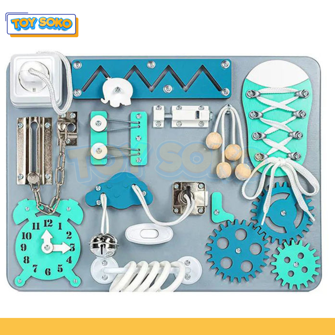 Wooden Sensory Busy Board Toys for Brain Development