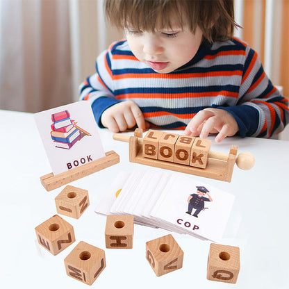 Wooden Number matching / Word Pair Learning Mathematics toys Open ended wooden toys