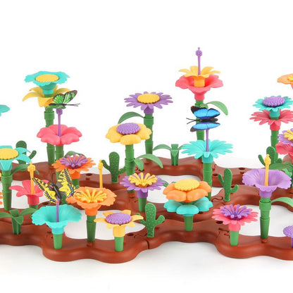 Flower Garden Building Toy - 144-Piece STEM Construction Set with Butterflies and Stackable Parts