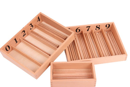 Standard Montessori Spindle Box and Tray Math Counting Sticks
