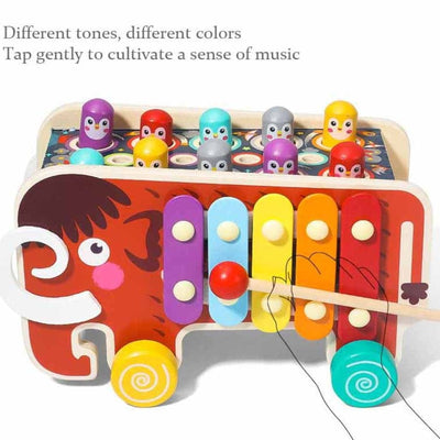 Fidtoy Jouet d'activité marteau en bois 5-en-1 pour tout-petits | Coordination œil-main et capacités cognitives