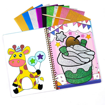 Foil Art Craft Kit | Sparkly Birthday-Themed Creative Set for Kids