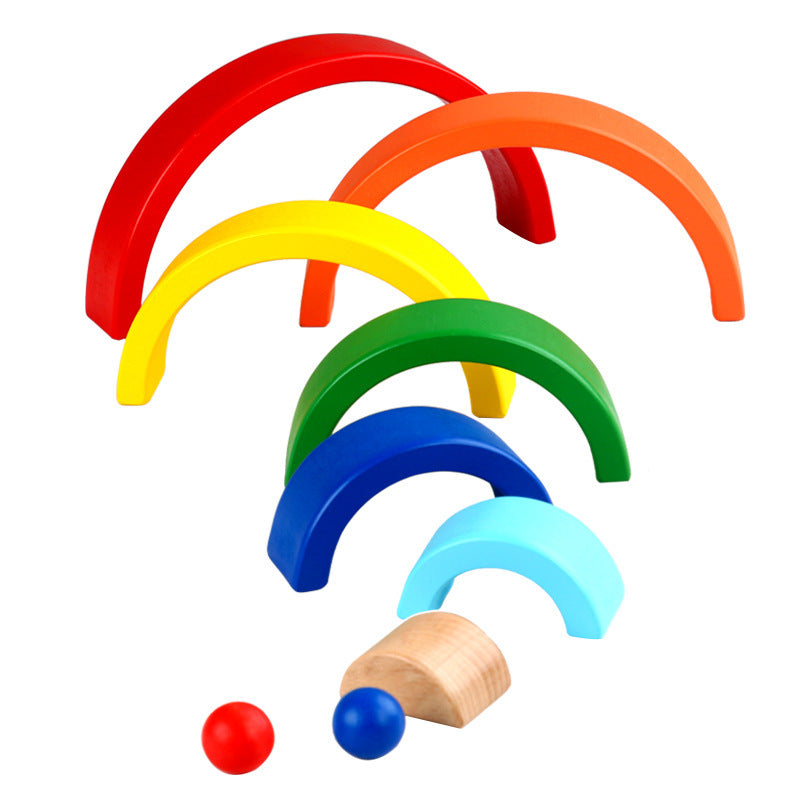 Montessori Wooden Rainbow Stackers
