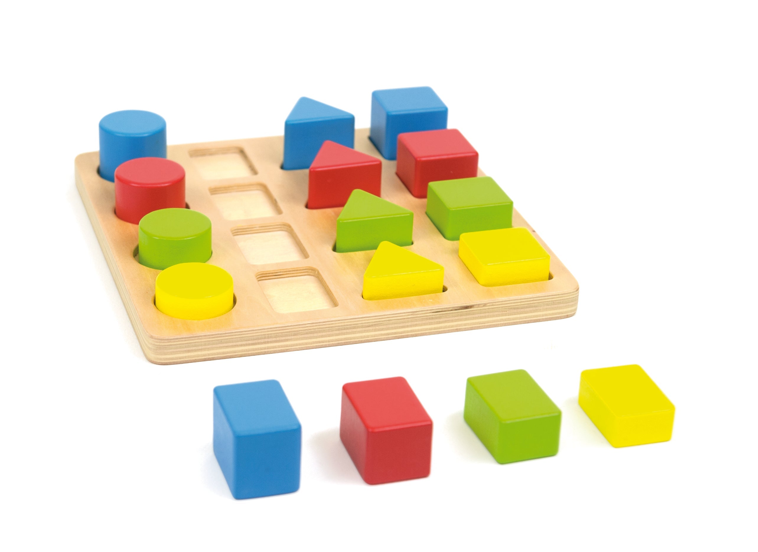 4 Geo Shapes - Wooden toy puzzle.