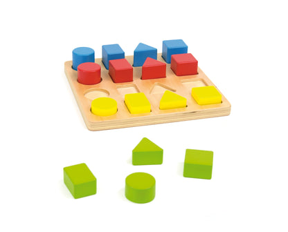 4 Geo Shapes - Wooden toy puzzle.