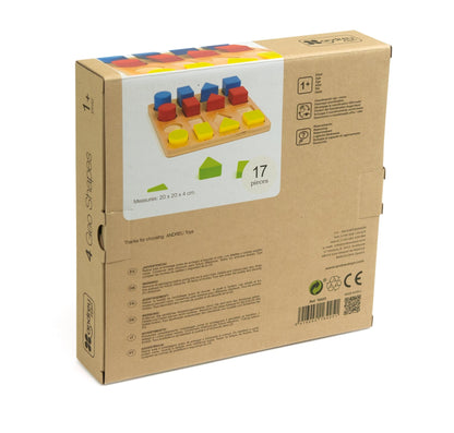 4 Geo Shapes - Wooden toy puzzle.