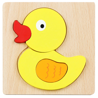 Basic Kids Starter Puzzle Various Designs Bear, Airplane, Butterfly, Bee, Ladybug, Boat Wooden Puzzle