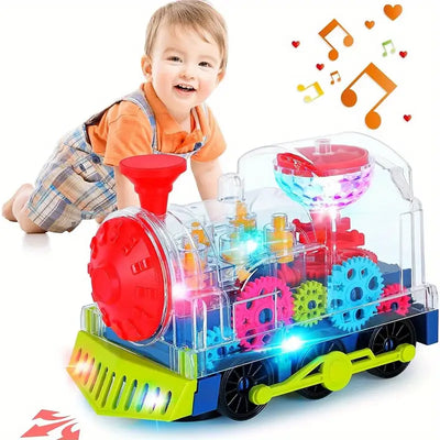 Fidtoy Musical Light-Up Train for Toddlers | Interactive Toddler Toy with Lights & Music