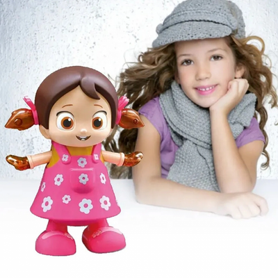 Fidtoy Dancing Girl Doll with Music Lights and Rotating Action