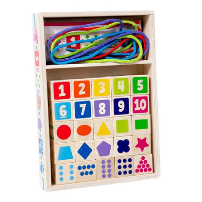 Wooden Beaded Building Blocks Game