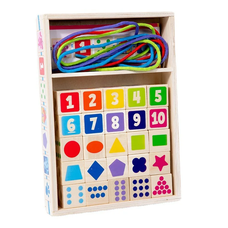 Wooden Beaded Building Blocks Game