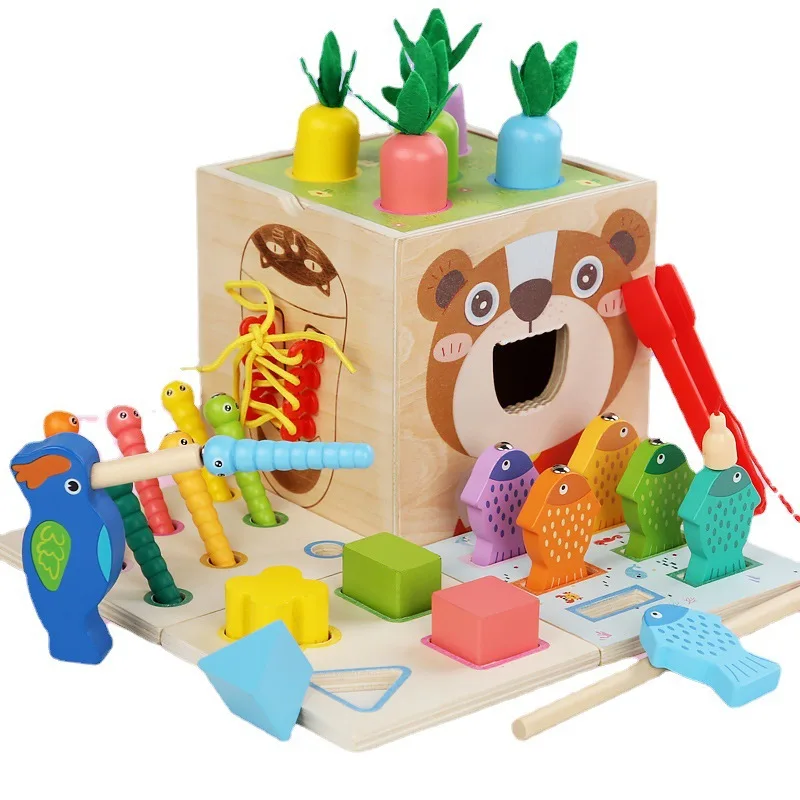 Cube d'apprentissage multi-activités Montessori - Jouet d'éveil