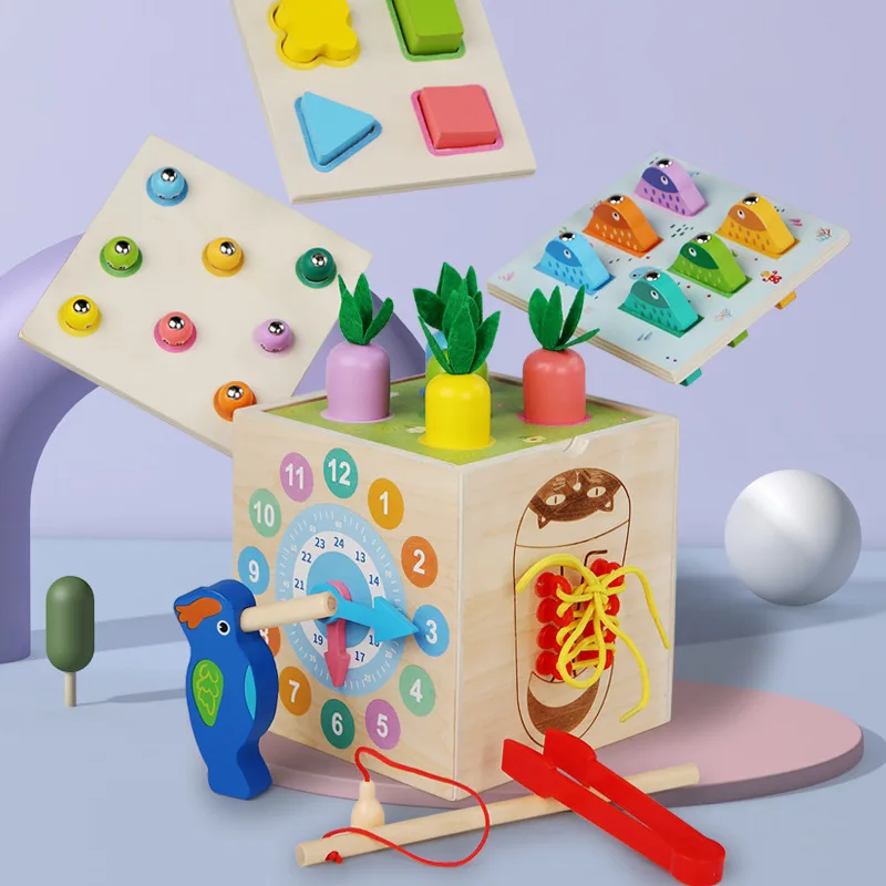 Cube d'apprentissage multi-activités Montessori - Jouet d'éveil