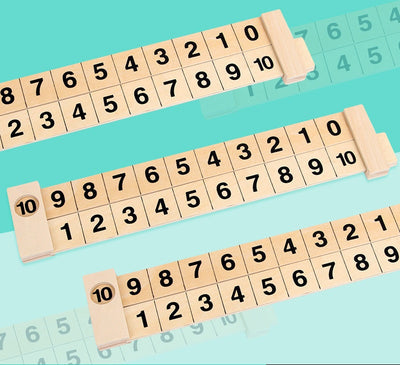 Règle de calcul en bois pour les mathématiques