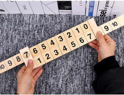 Règle de calcul en bois pour les mathématiques