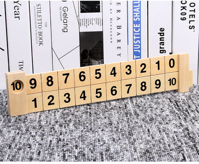 Règle de calcul en bois pour les mathématiques