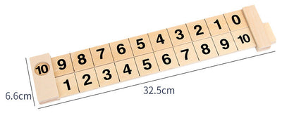Règle de calcul en bois pour les mathématiques