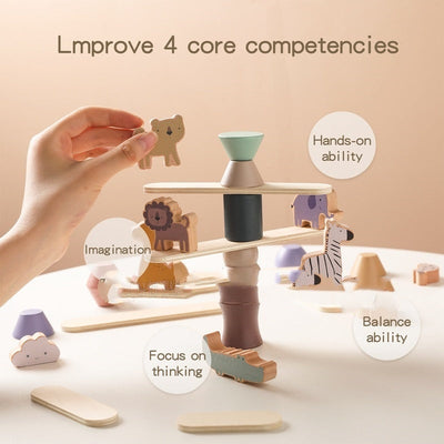 Children's Solid Wood Jenga Early Education Cognitive Toys