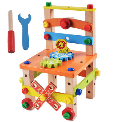 Fidtoy Wooden Chair Building Set Montessori Construction Toy
