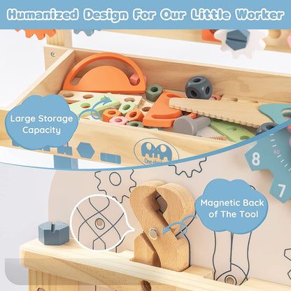 Workbench Play Set Toddlers Kids Pretend Tool Bench Toy Workshop Toys