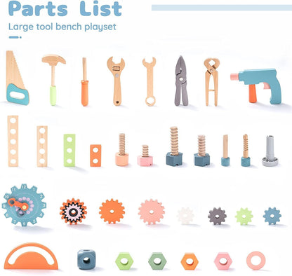 Workbench Play Set Toddlers Kids Pretend Tool Bench Toy Workshop Toys