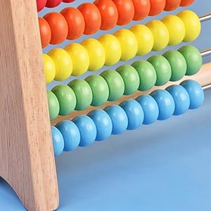 Fidtoy Boulier pour Enfants 3-5 Ans – Jouet de Comptage en Bois pour l'Apprentissage des Maths