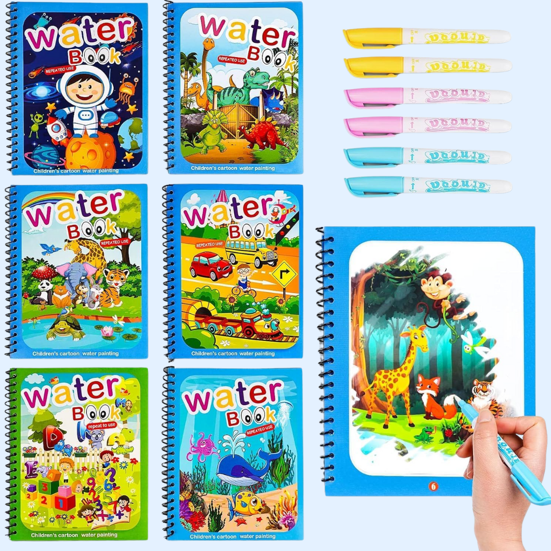 TibaToes™ Mess-Free Reusable Water Coloring Books