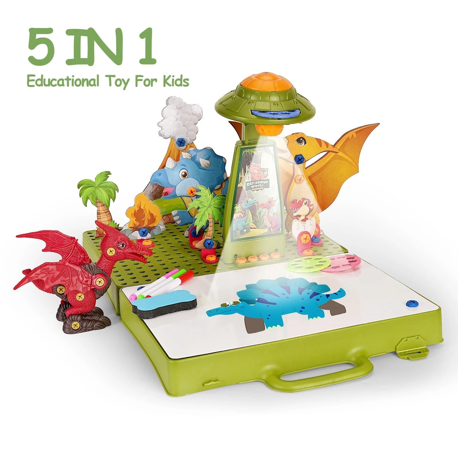 5in1 Projector Painting with Dinosaur Assembling Screw Play Figure - 117