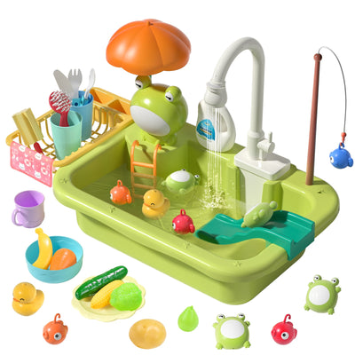 Évier de cuisine Fidtoy avec eau courante pour enfants de 3 ans et plus