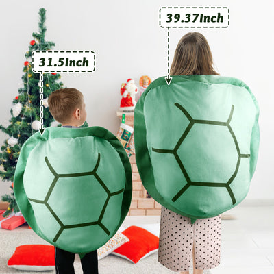 80CM Coque de tortue portable en peluche Grande taille Oreiller en peluche Comprend un rembourrage Costume de tortue de mer en peluche Cadeau pour enfants et adultes