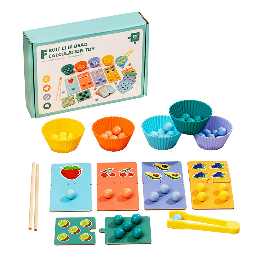 Wooden Fruit Clip Bead Calculation Number Counting - 073