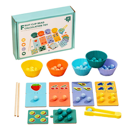 Wooden Fruit Clip Bead Calculation Number Counting - 073