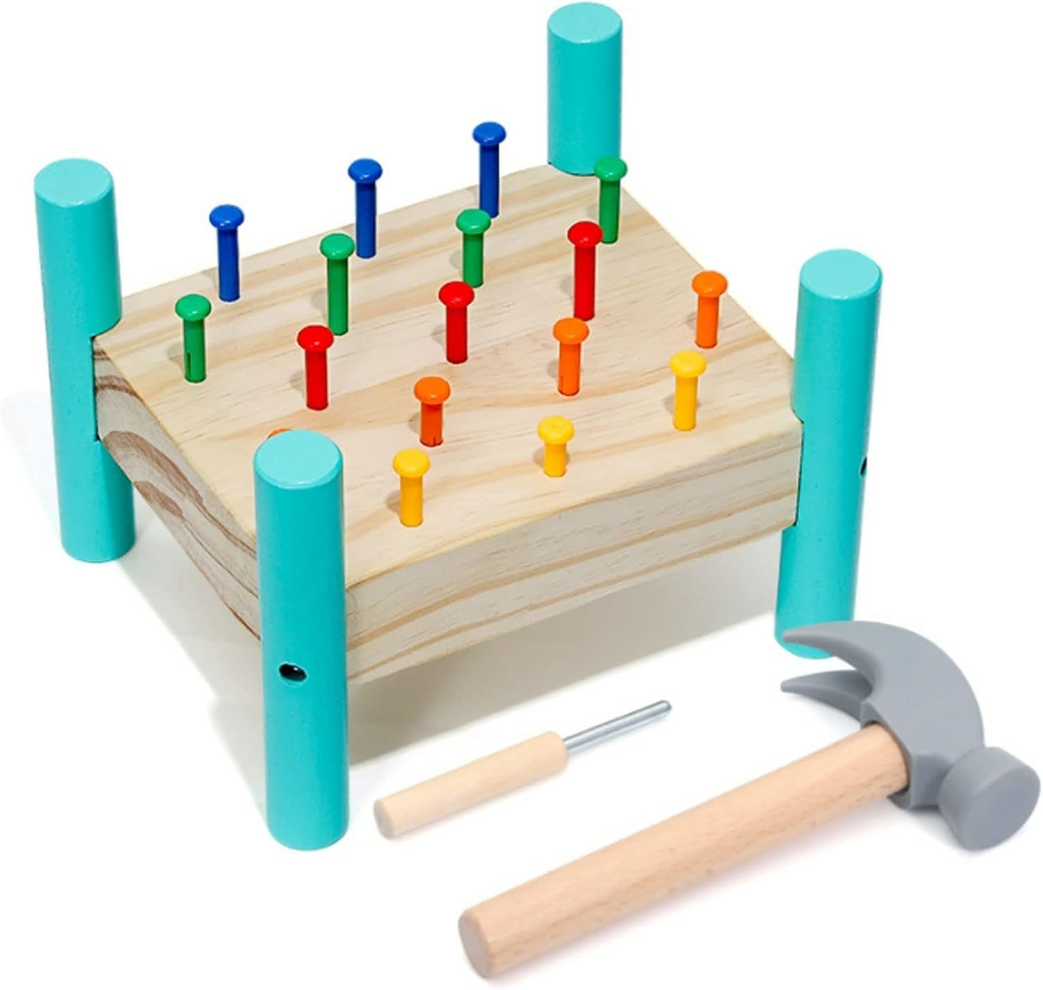 Interactive Nailing Wooden Table Activity Hammering Bench - 603