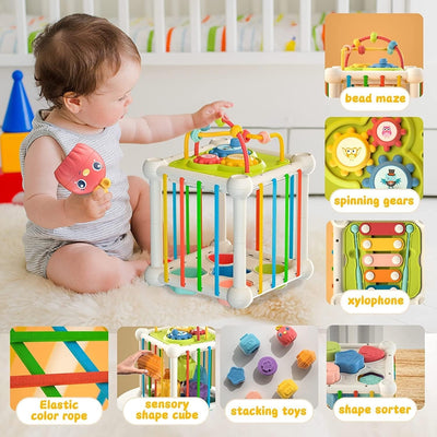 Cubo de aprendizaje de formas y actividades multifunción para bebés - 03C
