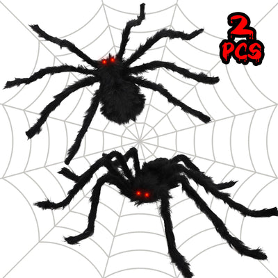 Fidtoy Grandes décorations d'araignée d'Halloween – Lot de 2