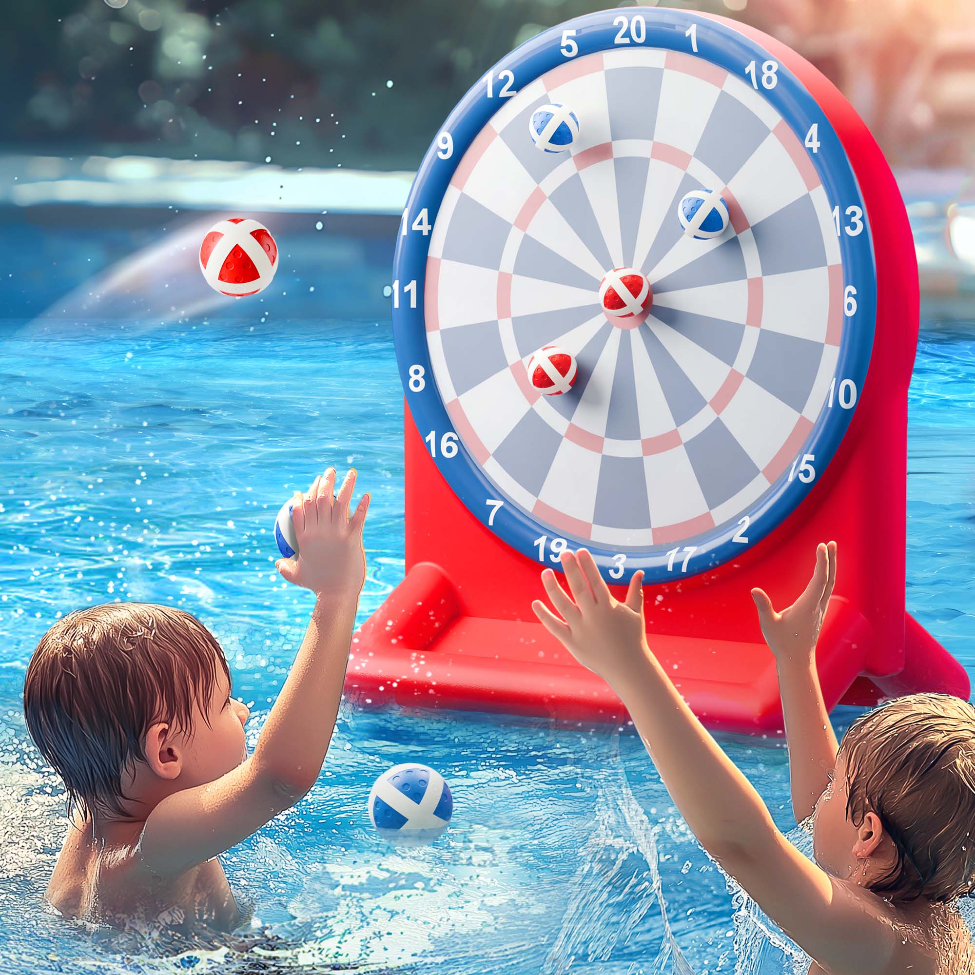 Kids Swimming Pool Toys, Inflatable Floating Dart Board Water Game