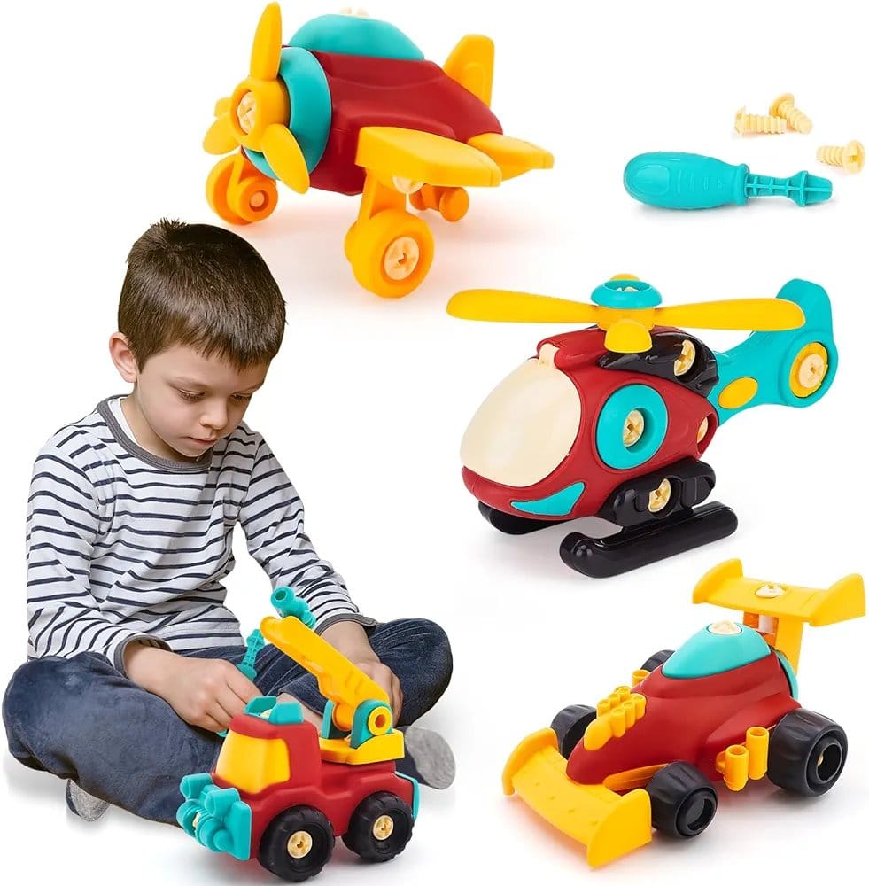 Set of 2 DIY Assemble Vehicle Playset Random Vehicle - 82G