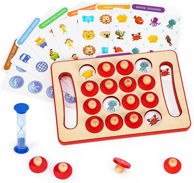 Wooden Matching Memory Chess Board with Timer - 057