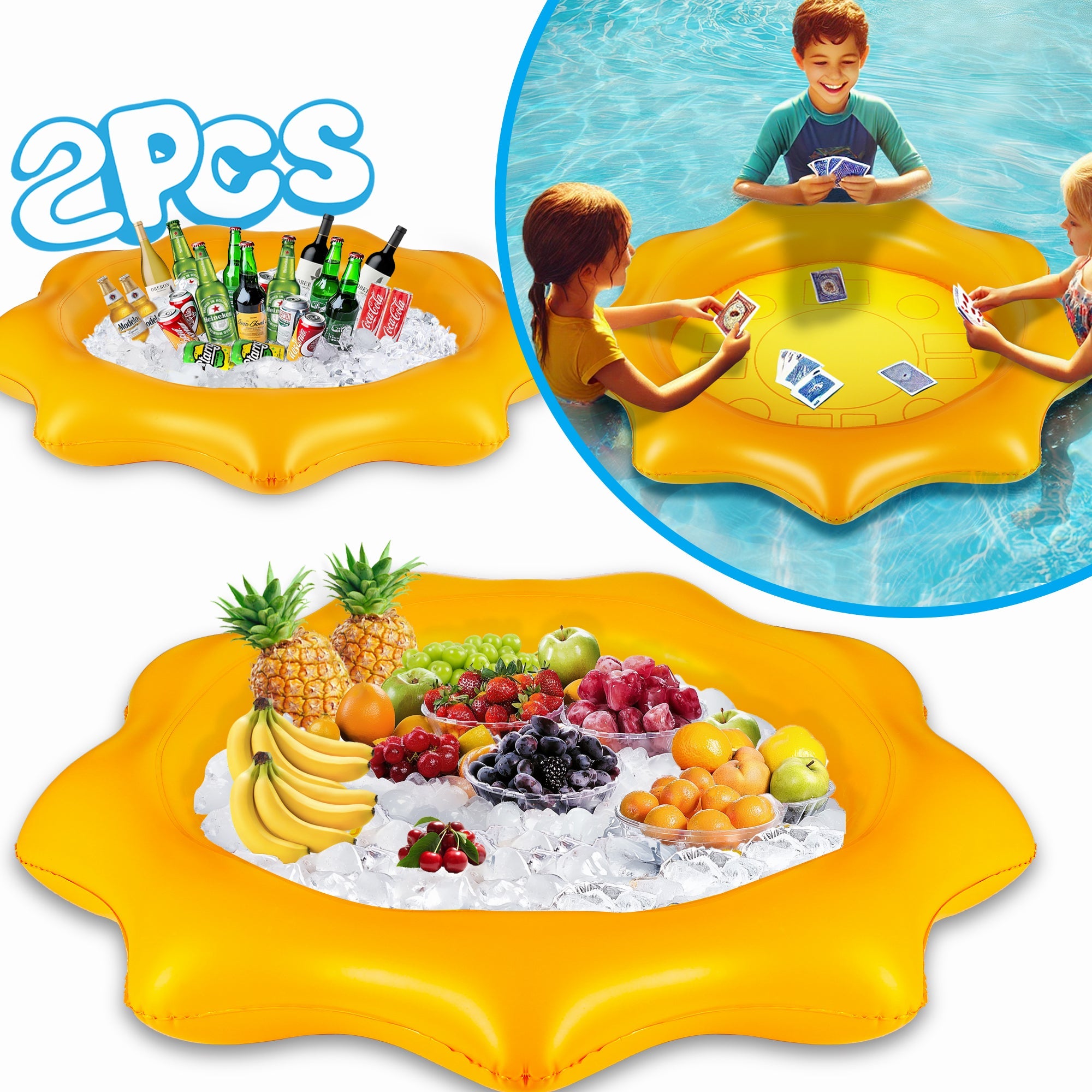 Pool Wave 2-Pack Inflatable Serving Bars Cooler