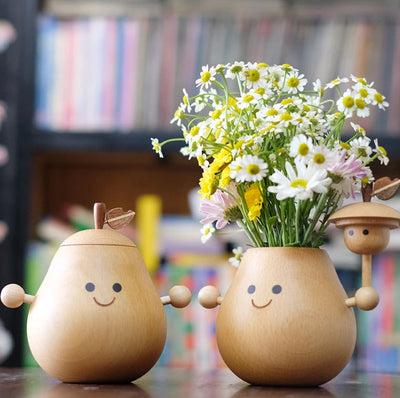 Poire Câlin--Vase de Bureau Créatif Elfe Fruitier pour Composition Florale--Décoration Maison Bureau