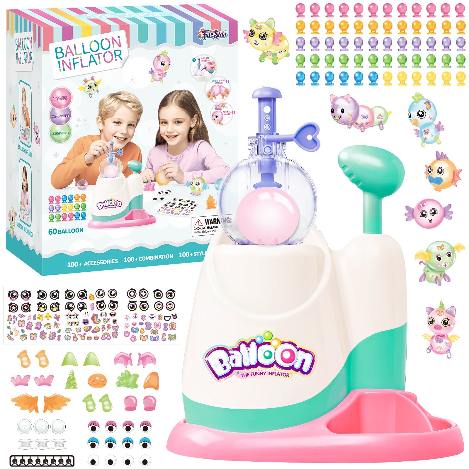 Balloon Inflate Toy Squishy Toys, Kawaii Squishies Party Favors for Kids 4-8 8-12 Glow in The Dark Squishy Pack Refills - DIY Squishy Making Kit