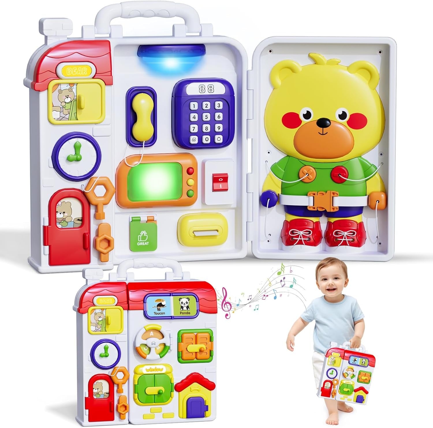 Tabla de actividades Montessori sensoriales múltiples para niños pequeños - 213