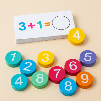 Tarjetas de aprendizaje de matemáticas Montessori - Tarjetas didácticas de cálculo numérico para niños