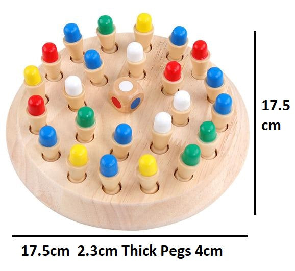 Wooden Colour Memory Chess Family Fun Game.