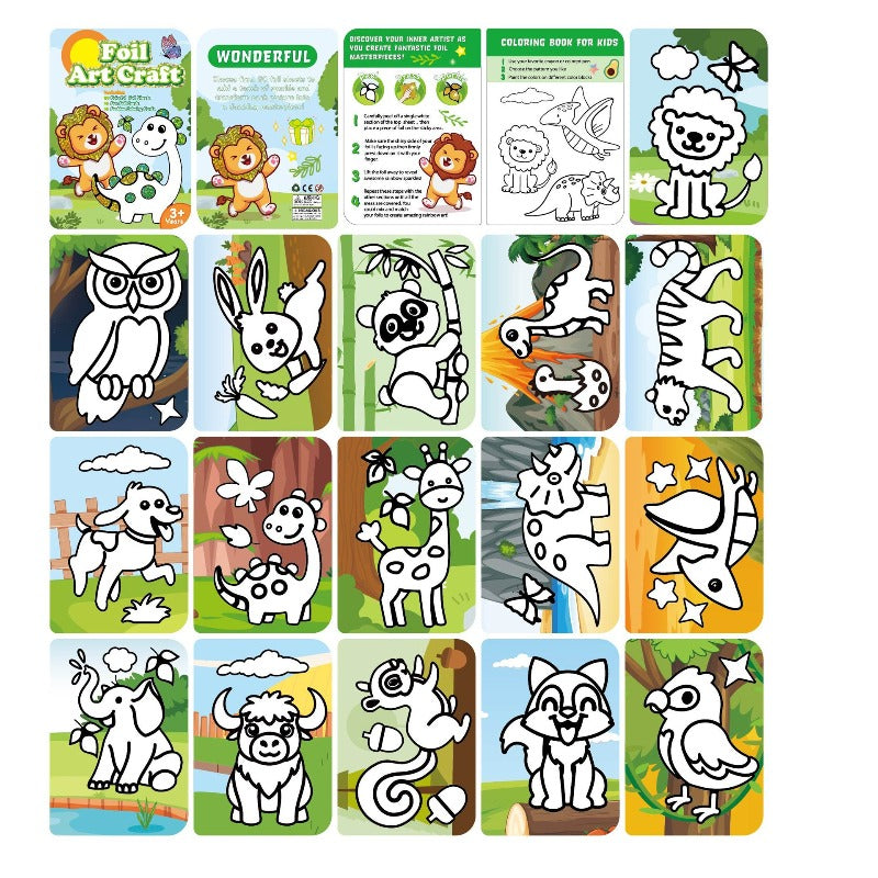 Foil Art Craft Kit | Sparkly Birthday-Themed Creative Set for Kids