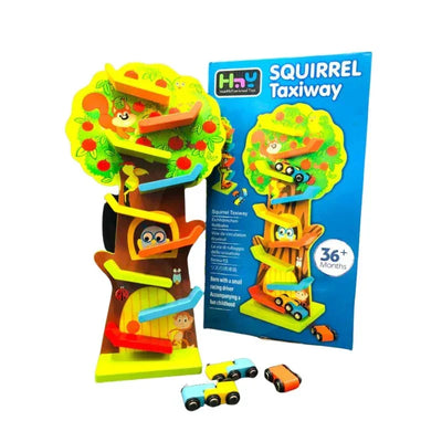 Fidtoy Wooden 9-Layer Ramp Track & Racing Car Play Set – Developmental Toy for Toddlers
