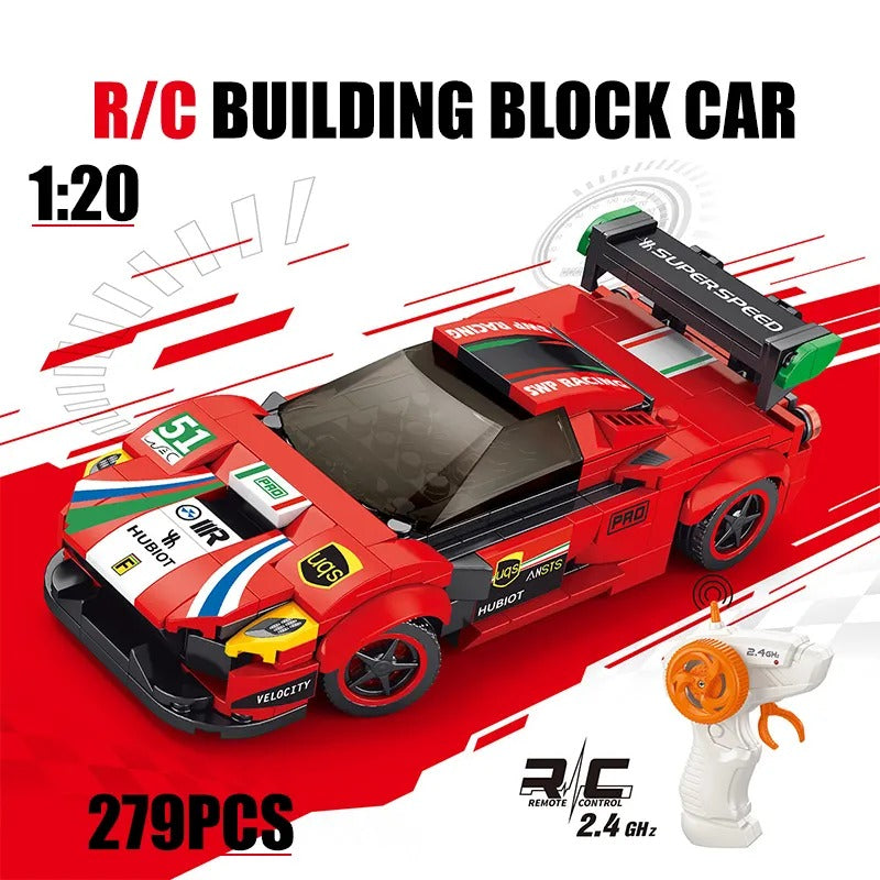 Red Racing Car RC Sports Building Blocks 279 pcs Set - 70051