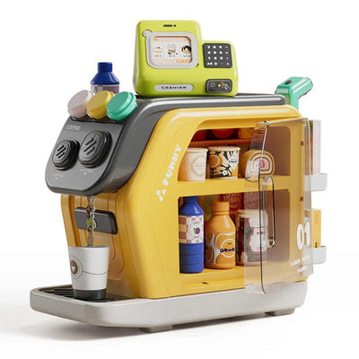 Set de Café de Juguete de Simulación Multifuncional 3 en 1 con Caja Registradora - L94